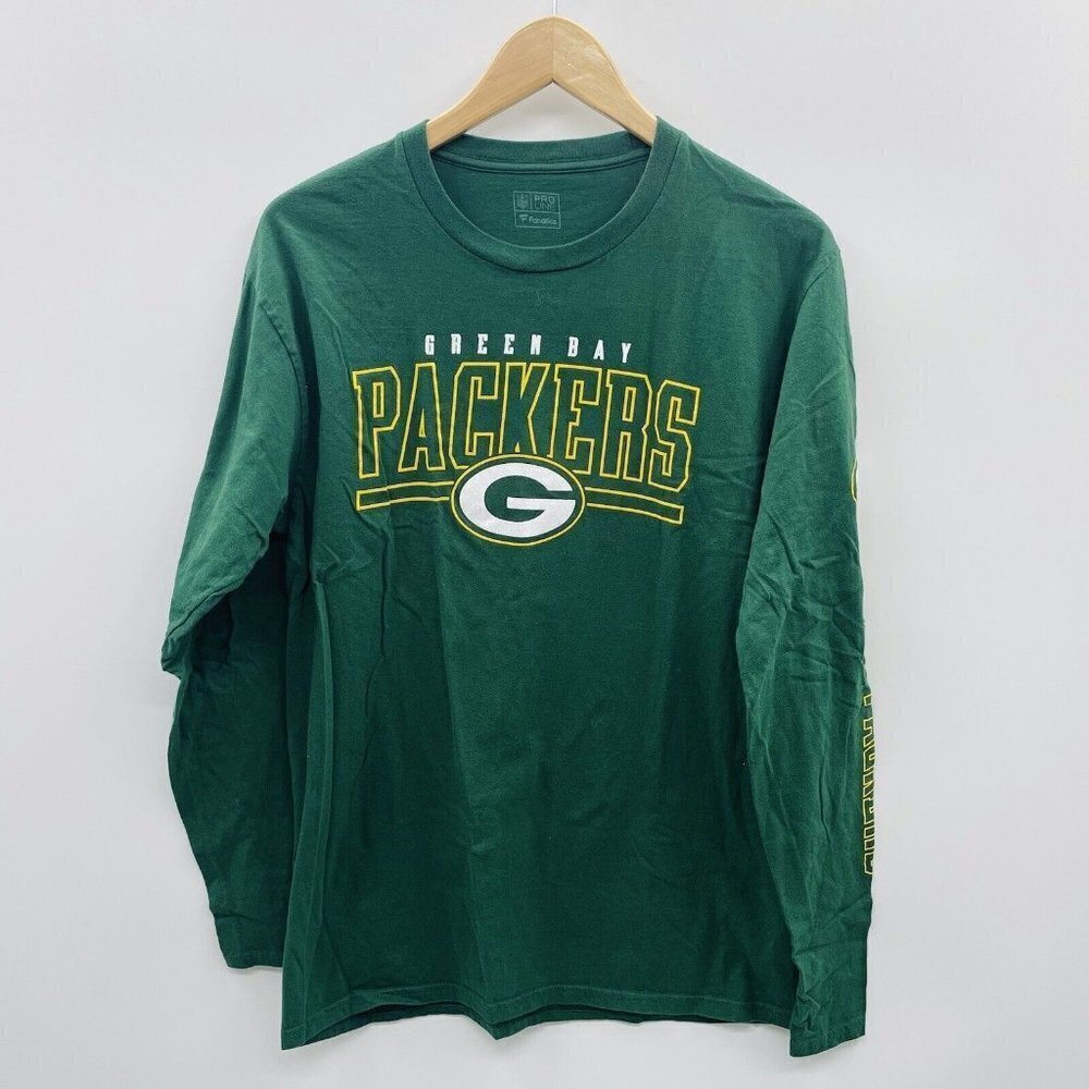 Pro Line Fanatics NFL Green Bay Packers Mens Medium Cotton Long Sleeve Tee‎ 800